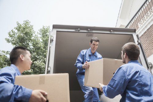 Local moving van near residential streets in Gunnersbury